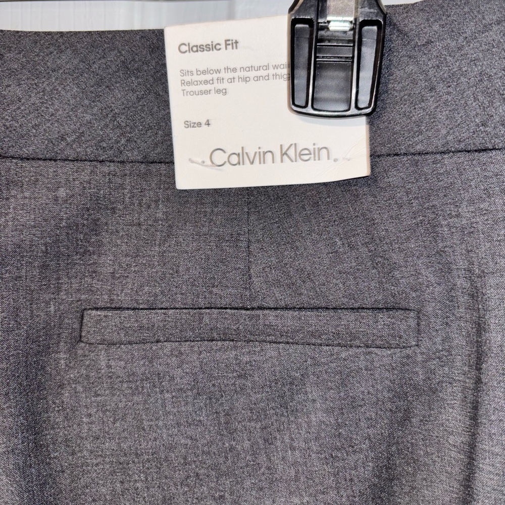 Calvin Klein Women’s Classic Fit Trouser Pants Gray Size 4 ~ Brand New w/ Tag - Picture 6 of 6